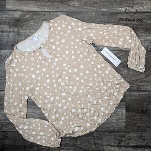 Liz Claiborne Keyhole Long Sleeve Top Size XS